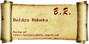 Balázs Rebeka névjegykártya